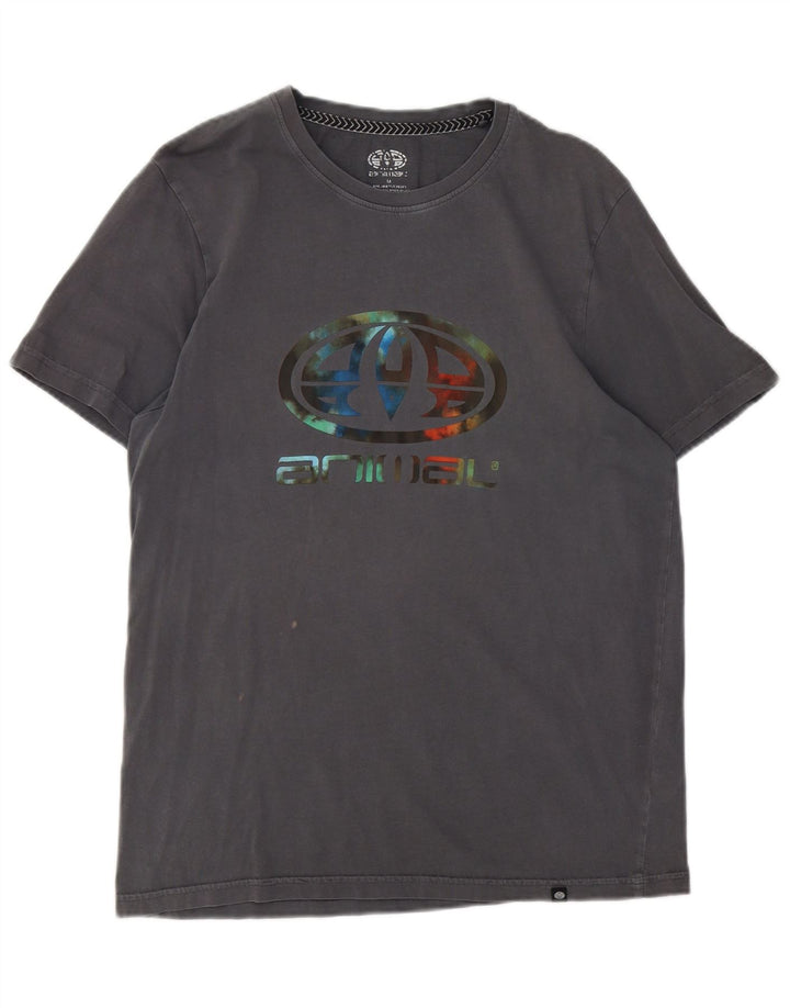 Ανδρικό Animal Graphic T-Shirt Top Μεσαίο γκρι βαμβακερό
