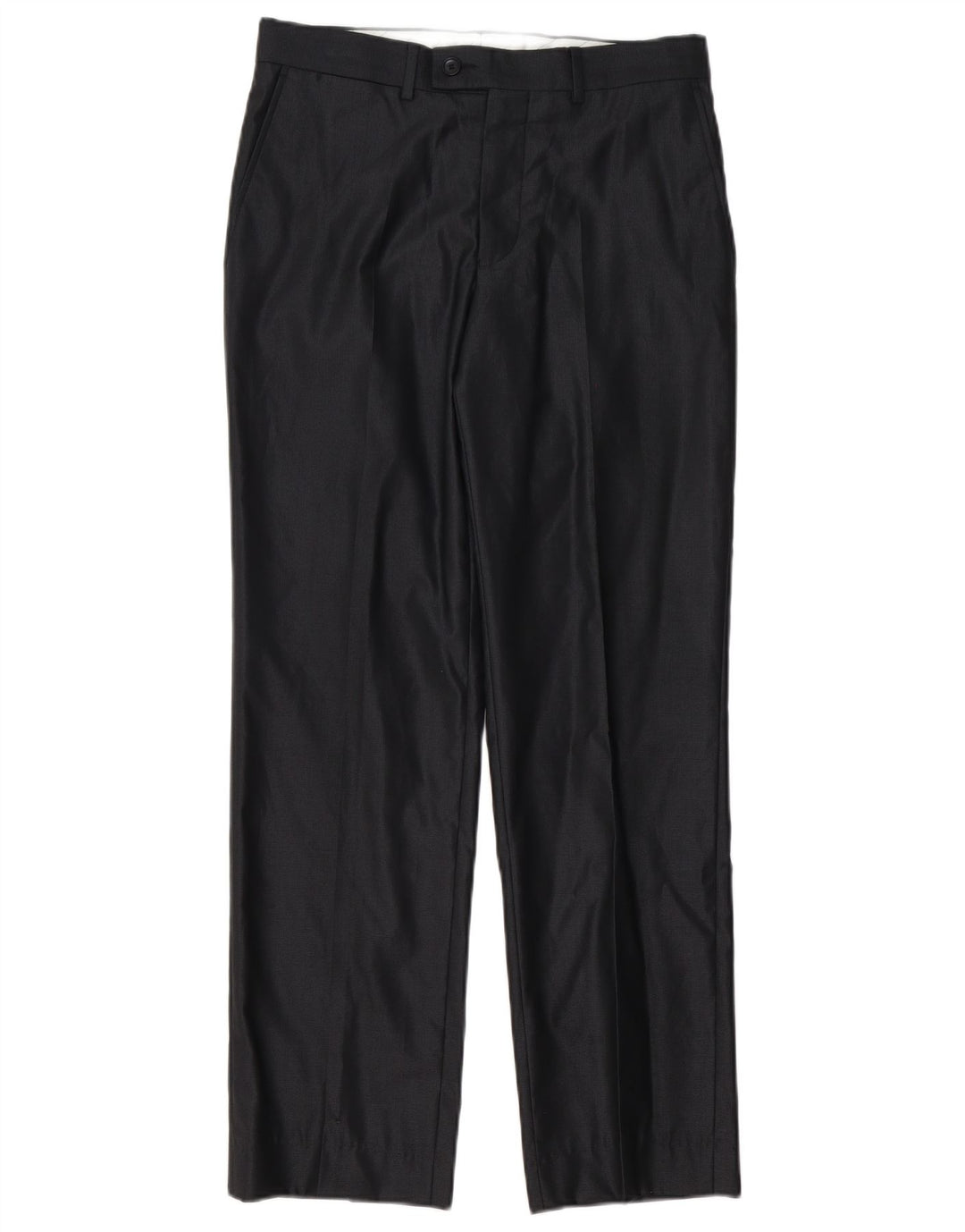 Zara Ανδρικό ίσιο παντελόνι EU 38 Small W30 L30 Μαύρο πολυεστέρα