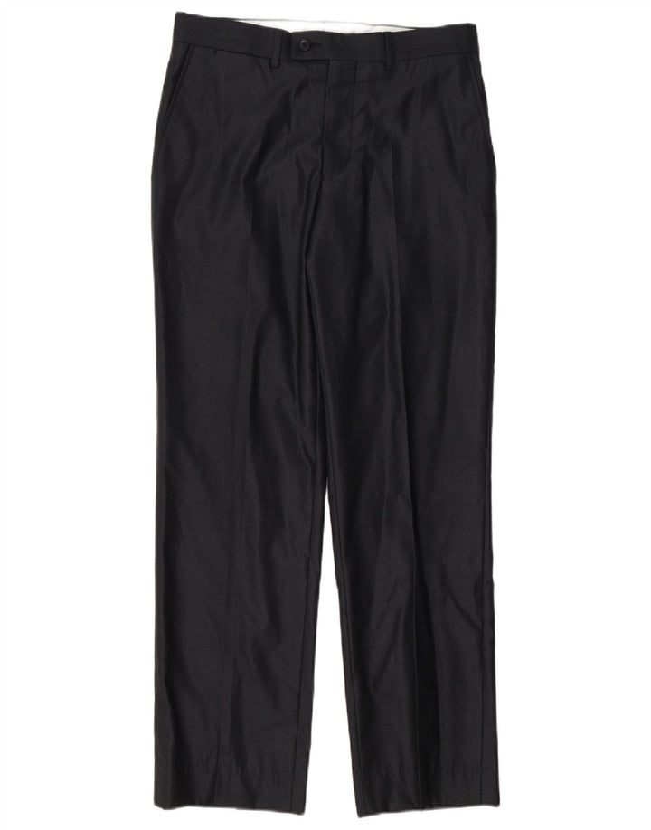 Zara Ανδρικό ίσιο παντελόνι EU 38 Small W30 L30 Μαύρο πολυεστέρα