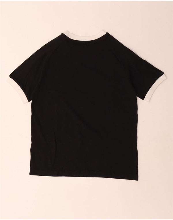 ADIDAS Boys T-Shirt Top 11-12 Years Μαύρο βαμβακερό