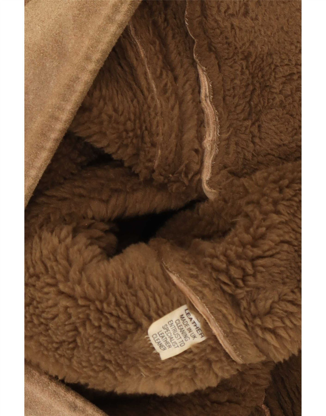 Vintage Ανδρικό Shearling Jacket UK 40 Large Beige Leather