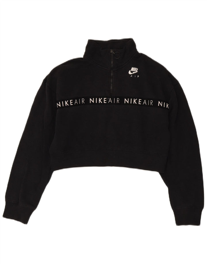 Γυναικεία φούτερ Nike με γραφικά Crop Jumper UK 10 Small Black
