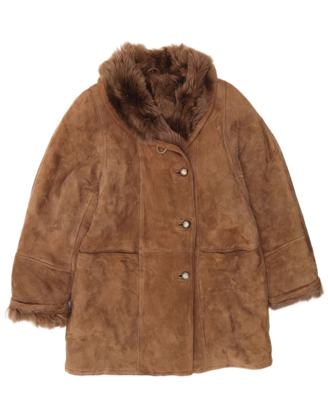 Vintage Γυναικείο Shearling Jacket IT 46 Large Brown Classic