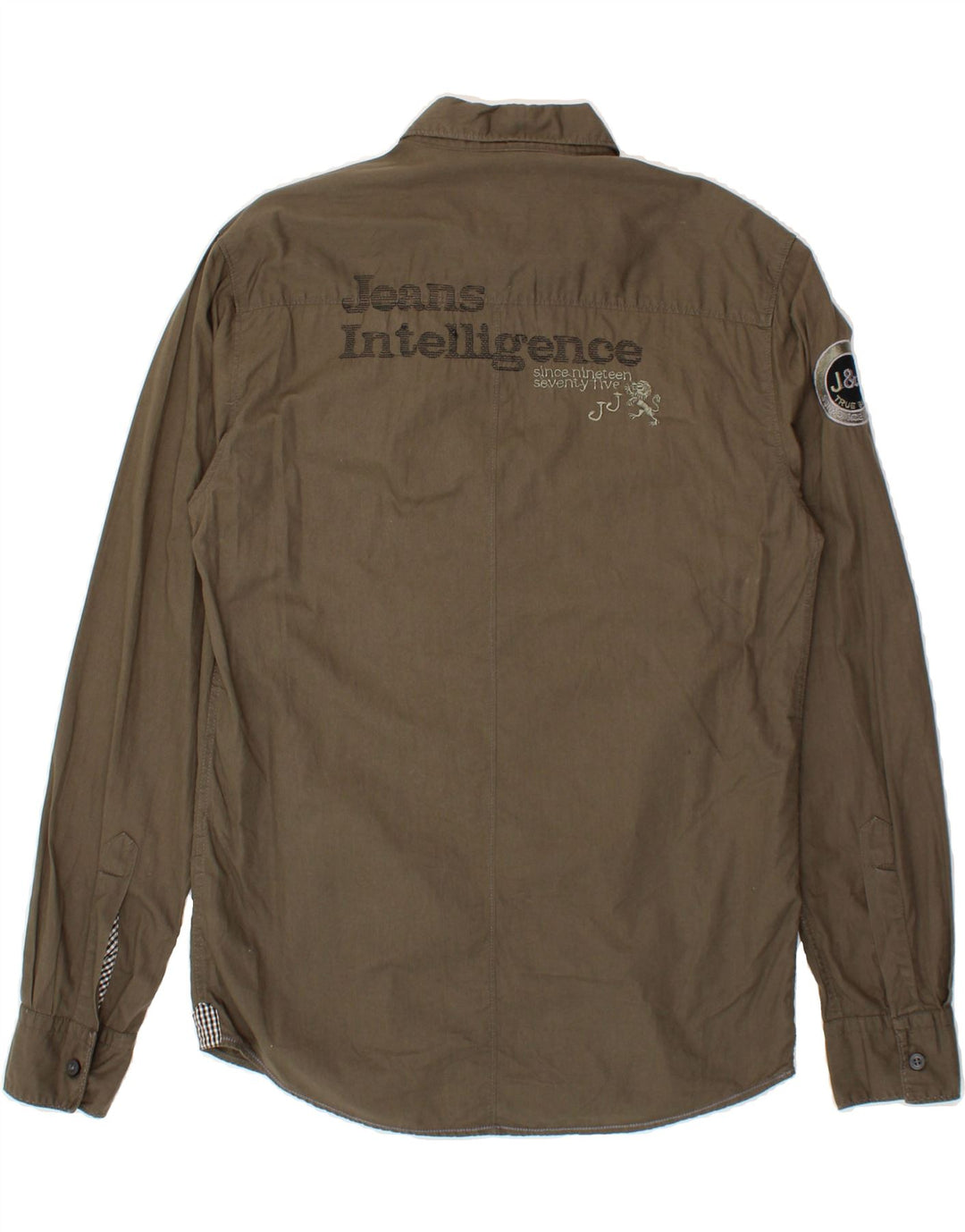 JACK & JONES Mens Graphic Shirt Small Brown Cotton Vintage Jack & Jones and Second-Hand Jack & Jones from Messina Hembry 