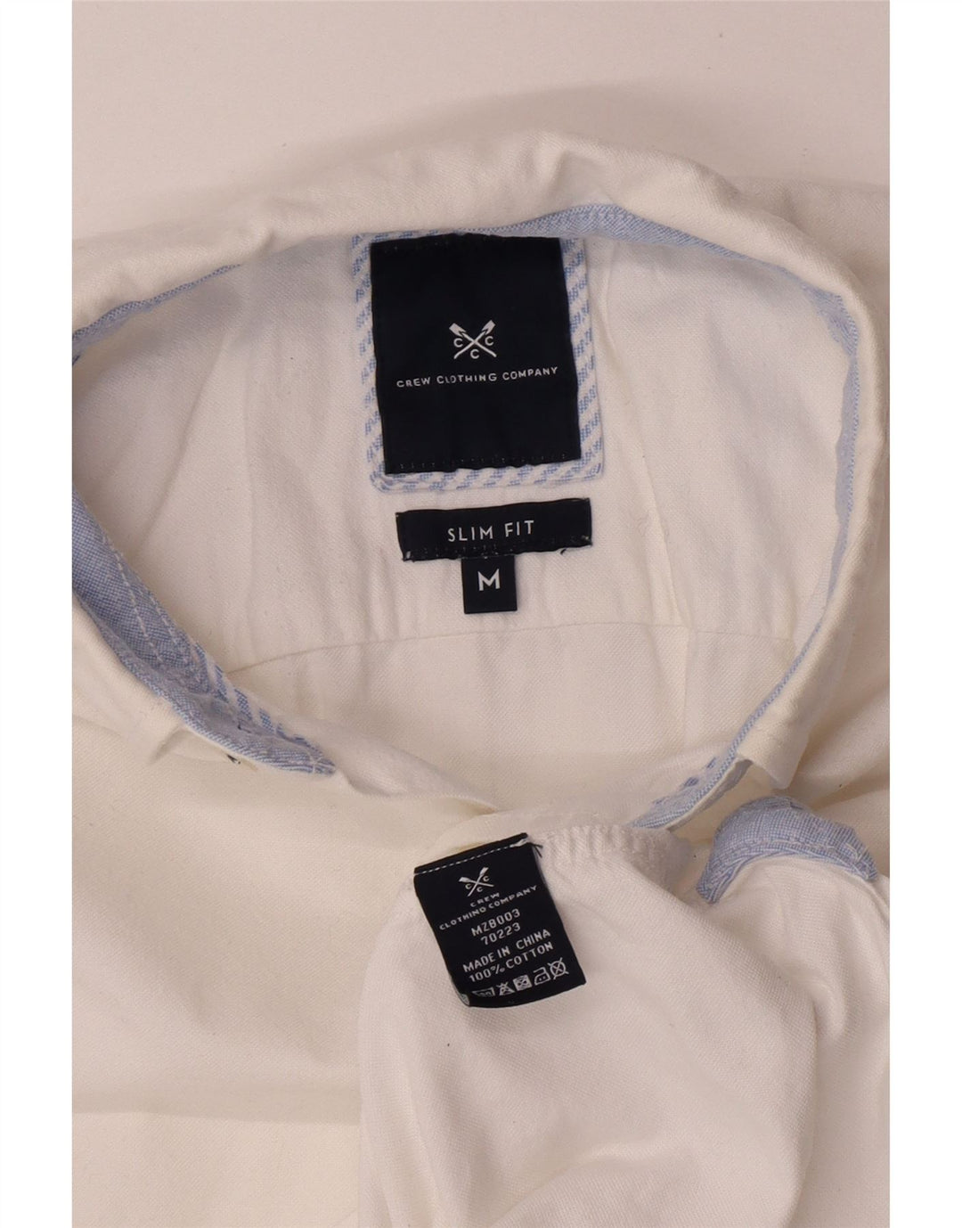 Ανδρικό πουκάμισο Crew Clothing Slim Fit, μεσαίο λευκό βαμβακερό