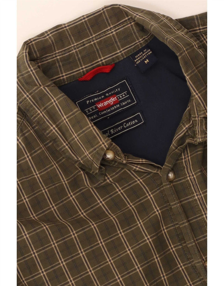 Ανδρικό πουκάμισο Wrangler, μεσαίο χακί βαμβακερό
