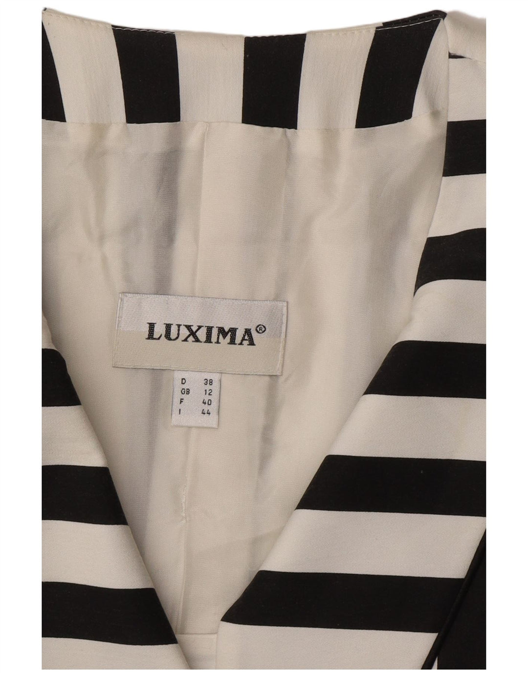 Vintage γυναικείο σακάκι blazer UK 12 μεσαίο μαύρο ριγέ βαμβακερό