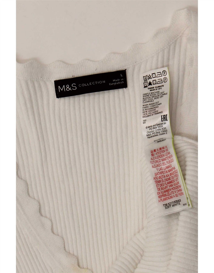 Marks & Spencer Γυναικείο T-Shirt Top UK 14 Large White Viscose