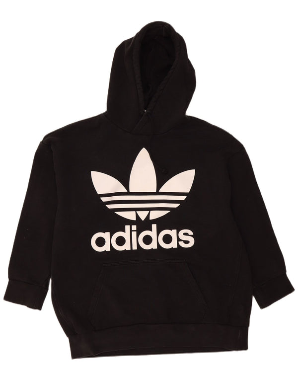 Ανδρικό γραφικό κουκούλα Adidas, μεγάλο μαύρο βαμβακερό