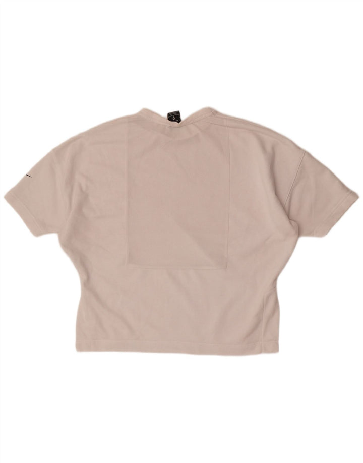 Γυναικείο μπλουζάκι Nike Dri Fit μεγάλου μεγέθους τοπ UK 14 μεσαίο λευκό βαμβακερό