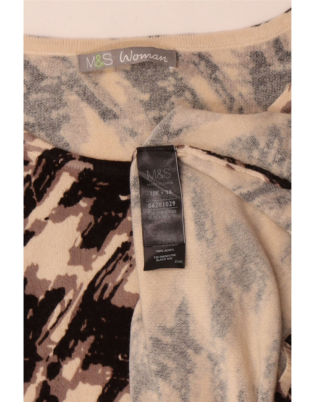 Marks & Spencer Γυναικείο φόρεμα άλτης UK 16 Large Black Houndstooth