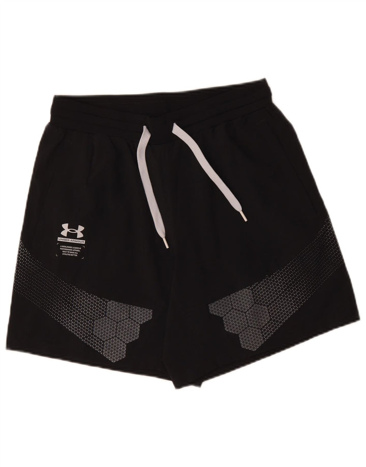 Ανδρικό γραφικό αθλητικό σορτς Under Armour, μεσαίο μαύρο πολυεστέρα