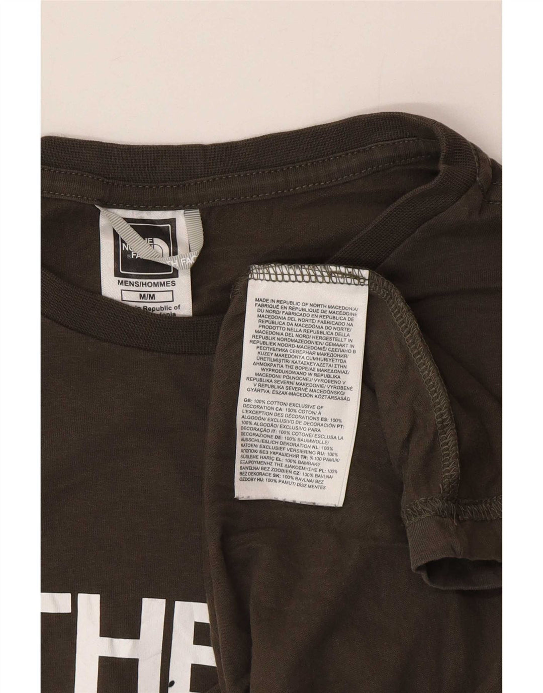 Ανδρικό γραφικό T-Shirt North Face Top Medium Khaki Cotton