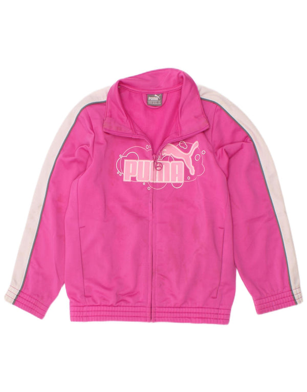 Puma Girls Graphic αθλητική φόρμα Top Jacket 3-4 Years Pink Colourblock