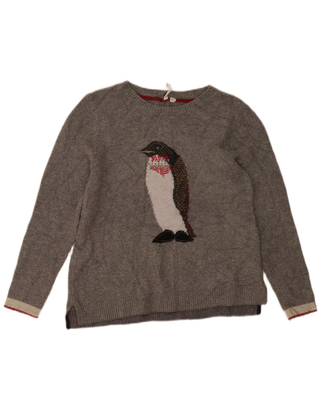 White Stuff Γυναικείο πουλόβερ με λαιμό σκάφος UK 10 Small Grey Novelty
