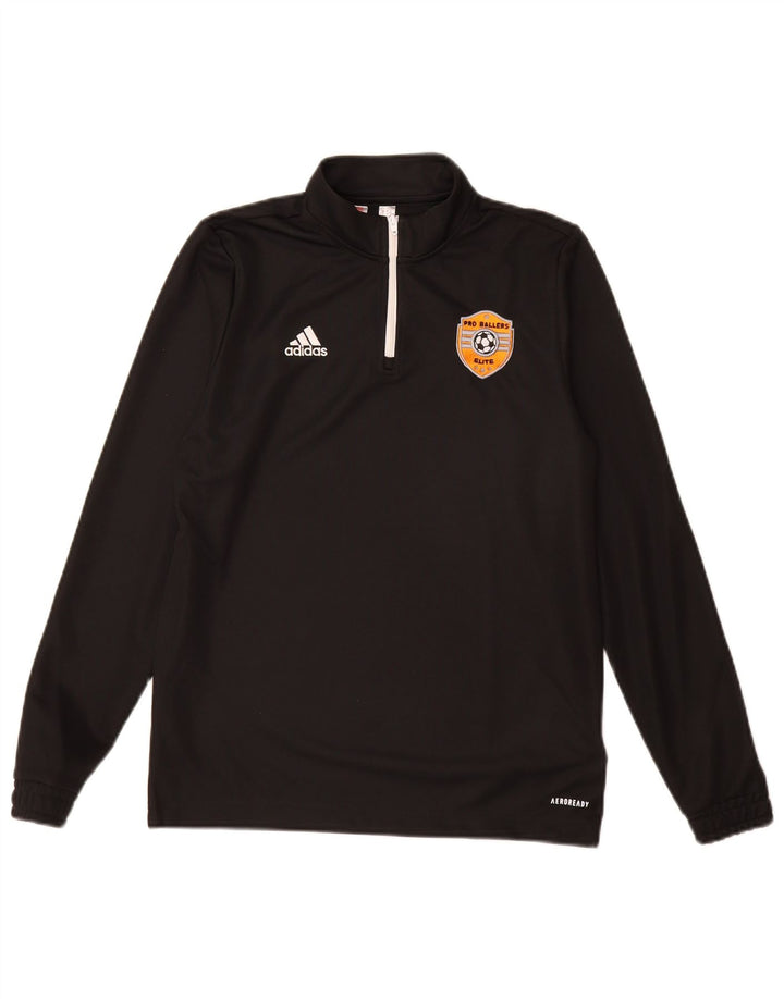 Adidas Boys Aeroready φόρμα πουλόβερ με φερμουάρ 13-14 ετών Μαύρο