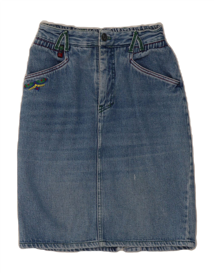 MASH Womens Denim Skirt IT 42 Medium W28 Blue Cotton Vintage Mash and Second-Hand Mash from Messina Hembry 