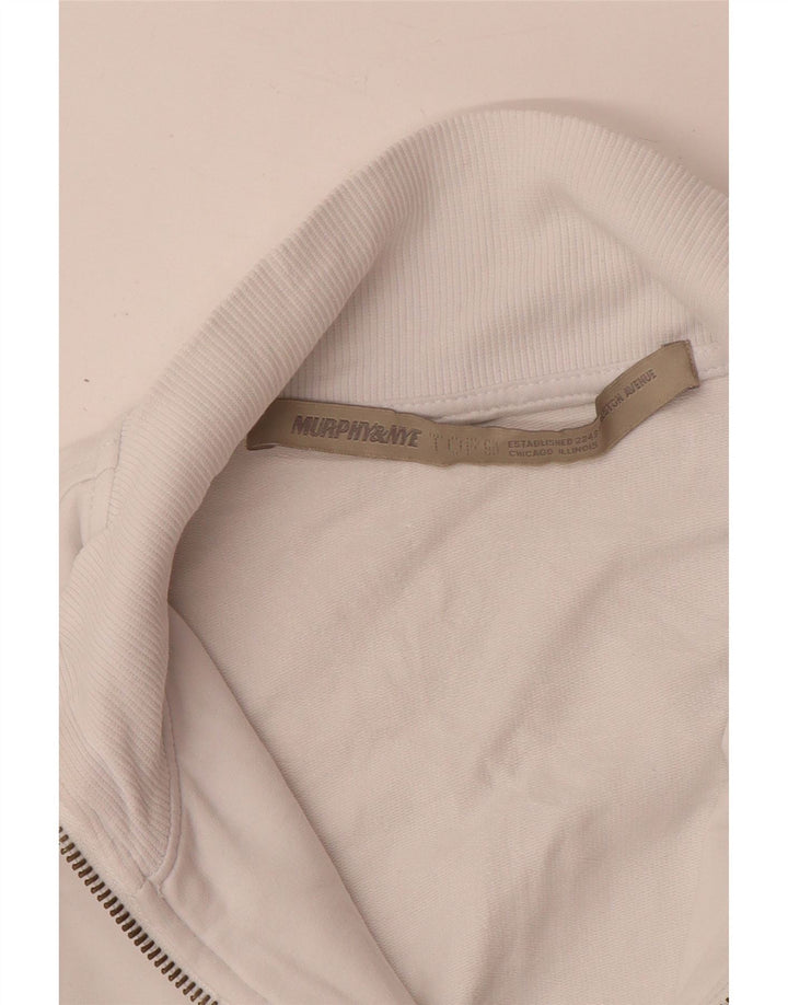 MURPHY & NYE Γυναικεία φόρμα φόρμας γραφικά Top Jacket UK 10 Small White