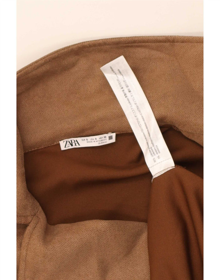 Zara Γυναικείο Πανωφόρι UK 10 Small Brown Polyester