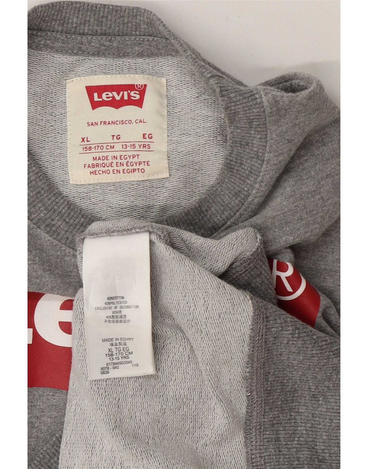 Levi's Boys Graphic Φούτερ Jumper 13-14 ετών XL Γκρι βαμβακερό