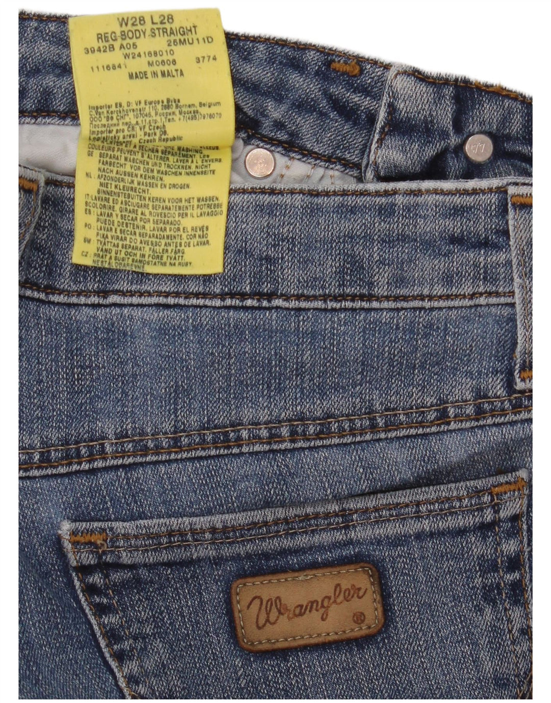 Γυναικείο τζιν ίσιο WRANGLER W28 L28 Μπλε βαμβακερό