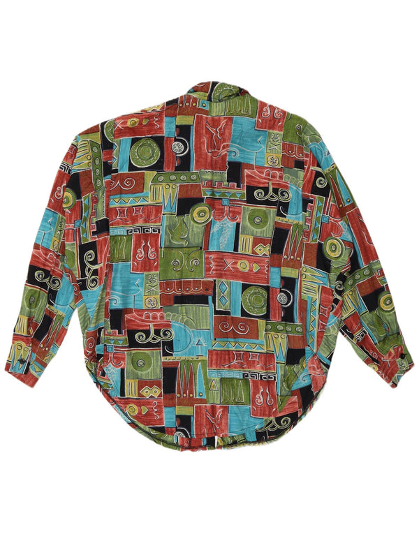 Vintage γυναικείο πουκάμισο μπλούζα UK 20 2XL Πολύχρωμο Patchwork