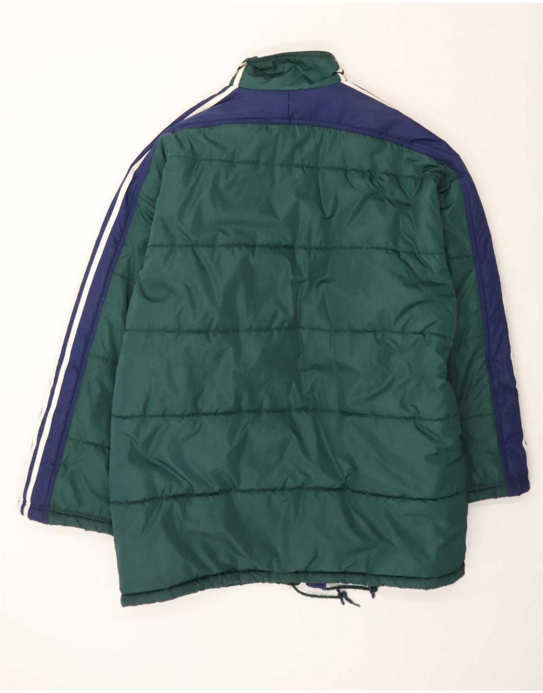 ADIDAS Mens Padded Coat UK 44/46 Large Green Colourblock Polyamide Vintage Adidas and Second-Hand Adidas from Messina Hembry 