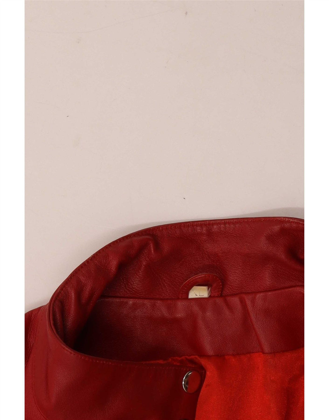 Vintage Γυναικείο Crop Δερμάτινο Μπουφάν UK 18 XL Κόκκινο