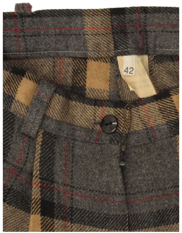 VINTAGE Γυναικείο φαρδύ σορτς Chino IT 42 Medium W28 Γκρι καρό