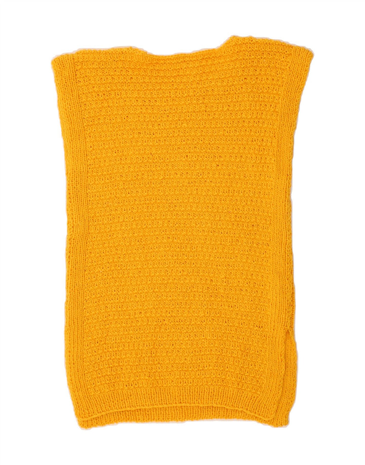 VINTAGE Womens Longline Vest Tank Top UK 12 Medium Yellow Vintage Vintage and Second-Hand Vintage from Messina Hembry 
