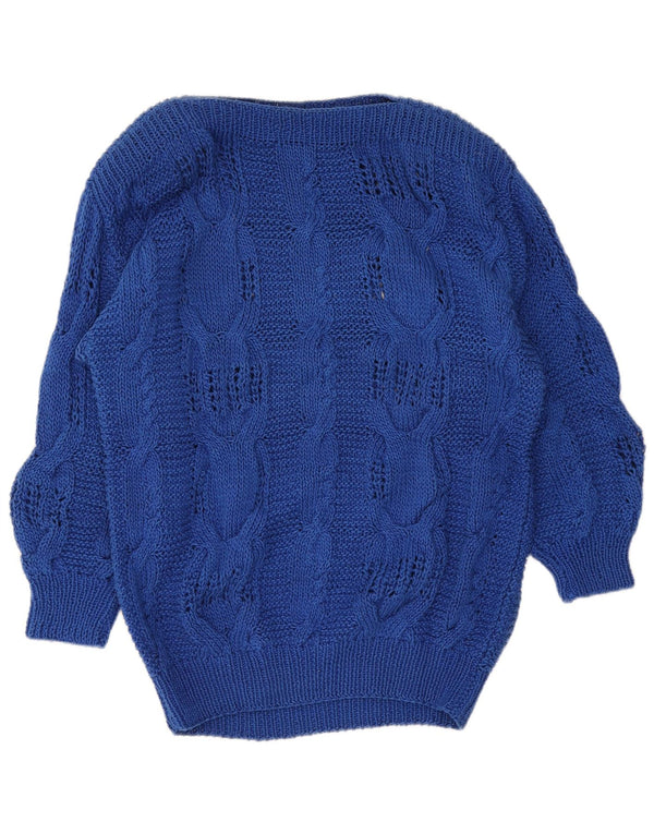 Vintage γυναικείο πουλόβερ με λαιμόκοψη UK 16 Large Blue