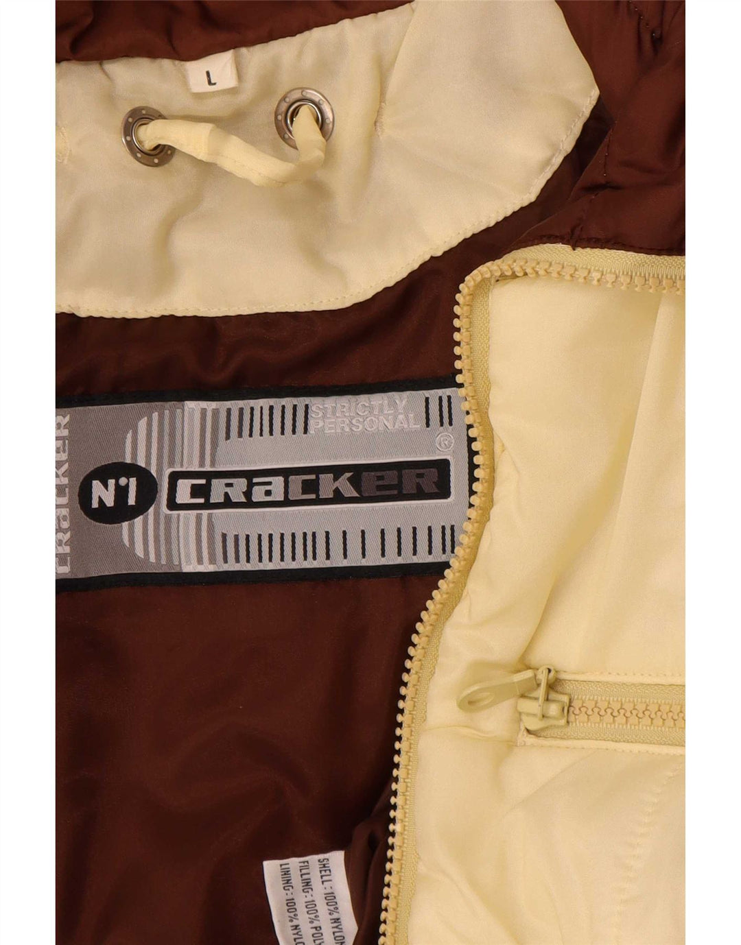 Vintage ανδρικό μπουφάν με επένδυση UK 40 Large Beige Colourblock Nylon