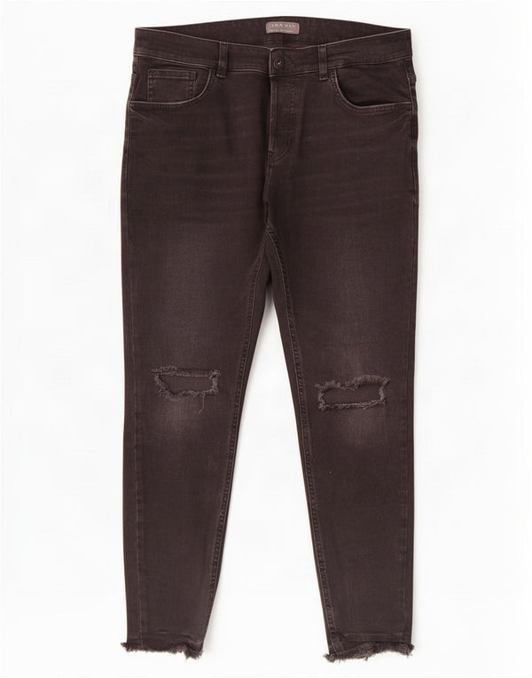 Zara Ανδρικά στενά τζιν EU 44 Large W34 L28 Μαύρο βαμβακερό