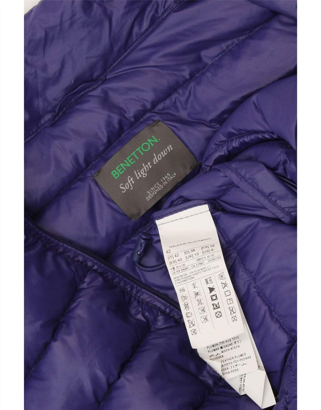 BENETTON Γυναικεία padded Gilet UK 10 Small Purple Polyamide