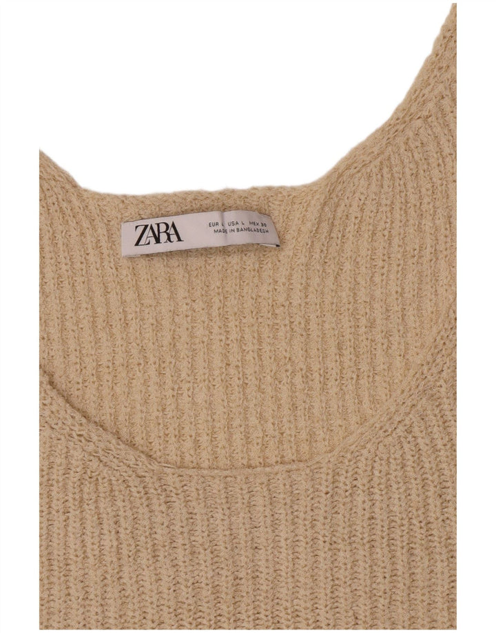 Zara Γυναικείο Γιλέκο Τοπ UK 14 Μεγάλο Μπεζ