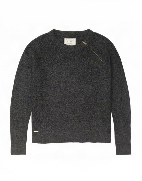 Abercrombie & Fitch Womens Boat Neck Jumper Sweater UK 10 Small Grey