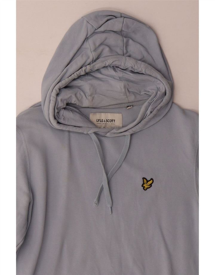 LYLE & SCOTT Ανδρικό μπλουζάκι με κουκούλα, μικρό μπλε βαμβακερό