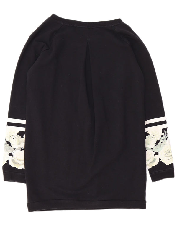 Liu Jo Γυναικεία φούτερ Longline Loose Fit Jumper UK 10 Small Black Floral