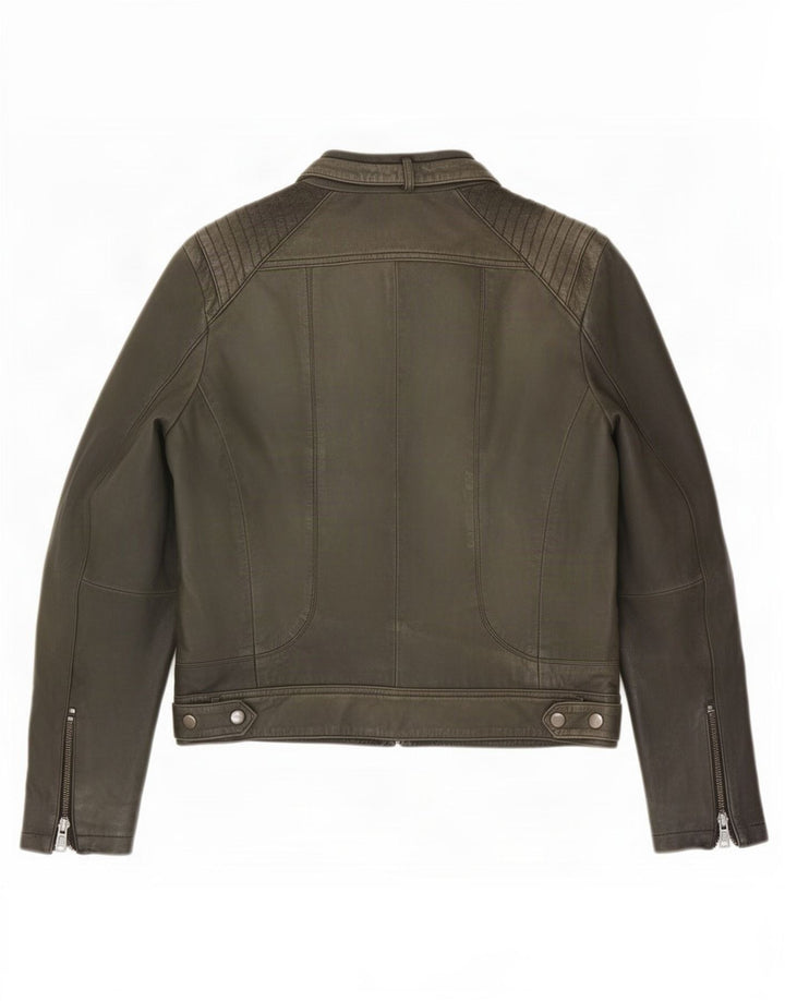 Γυναικείο Δερμάτινο Μπουφάν MINT VELVET UK 12 Medium Green
