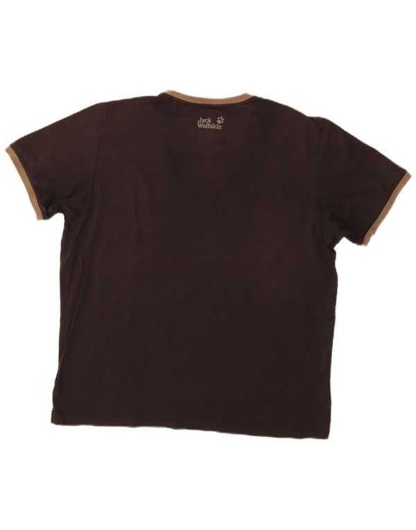 Ανδρικό γραφικό μπλουζάκι JACK WOLFSKIN Top UK 44 XL μαύρο βαμβακερό