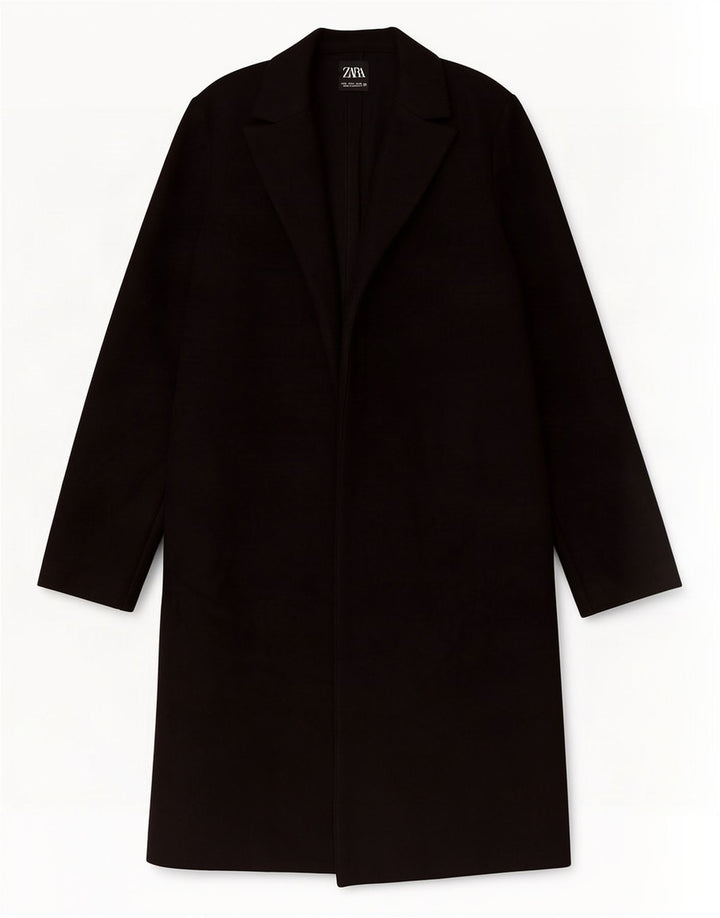 Zara Γυναικείο Πανωφόρι UK 10 Small Black Polyester