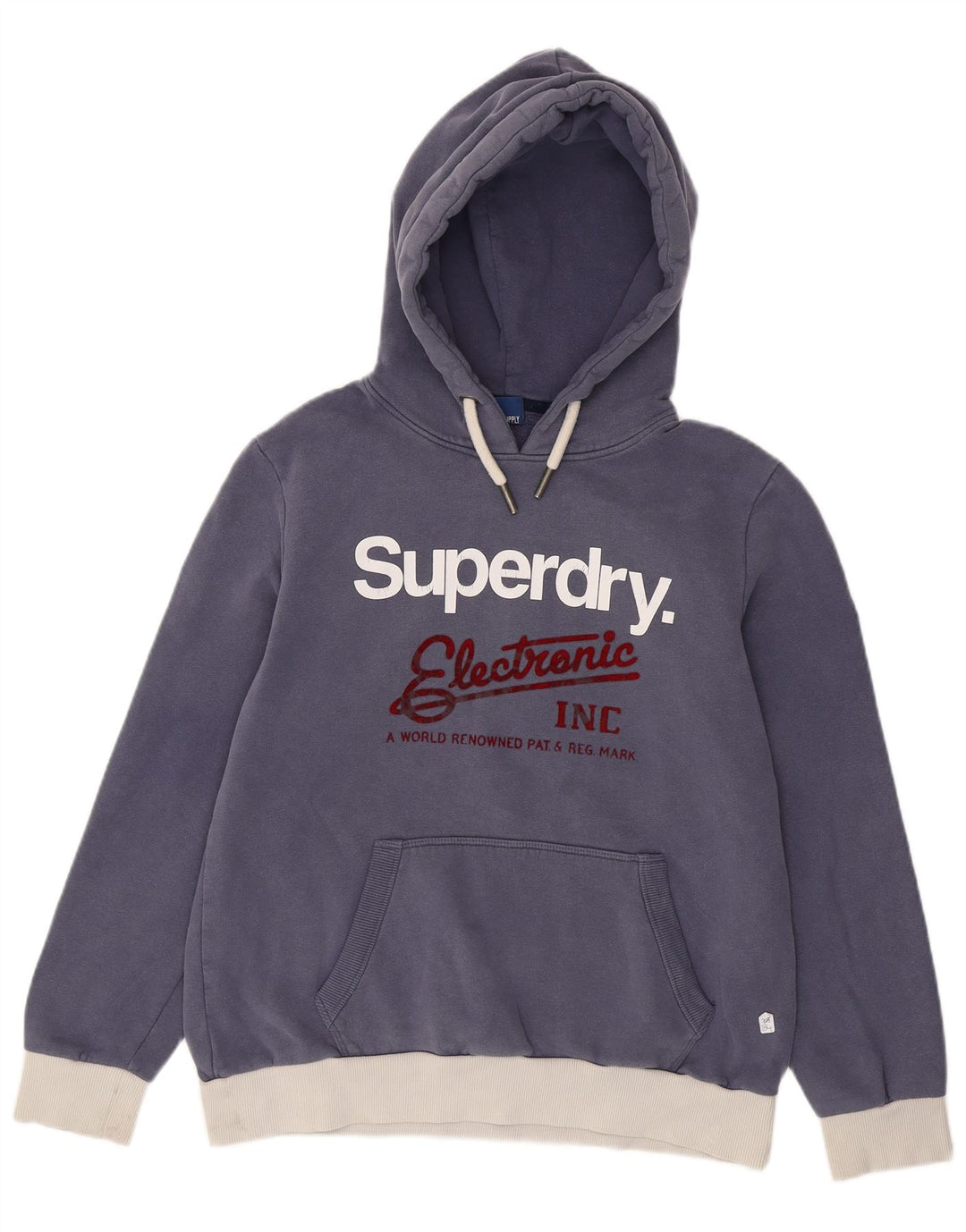 Γυναικείο γραφικό κουκούλα SUPERDRY UK 16 Large Navy Blue Colourblock