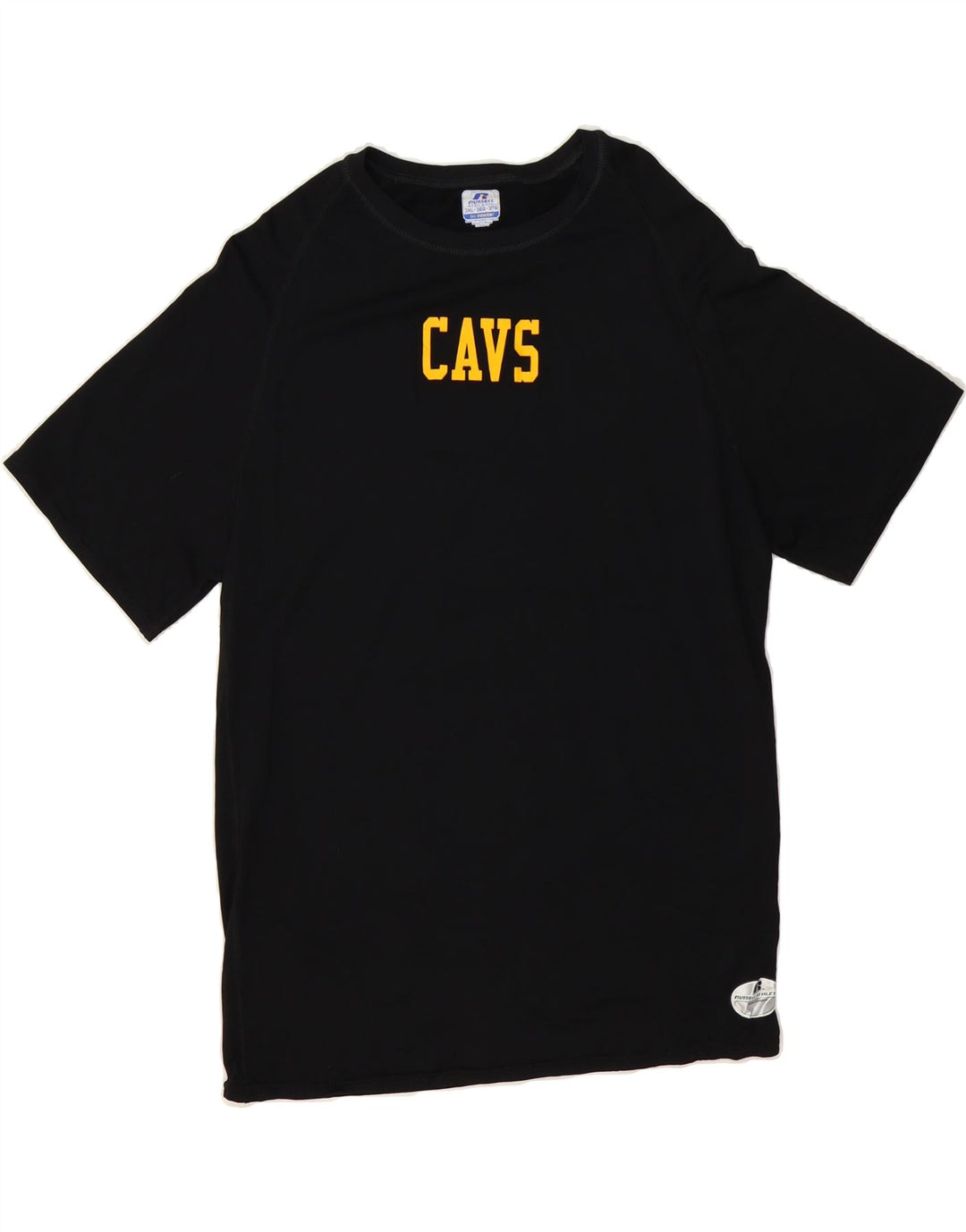 RUSSELL ATHLETIC Mens Graphic T-Shirt Top 3XL Black Polyester Vintage Russell Athletic and Second-Hand Russell Athletic from Messina Hembry 