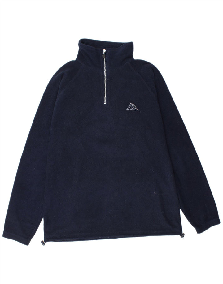 Kappa Ανδρικό φερμουάρ Fleece Jumper Μεγάλο Navy Blue Polyester