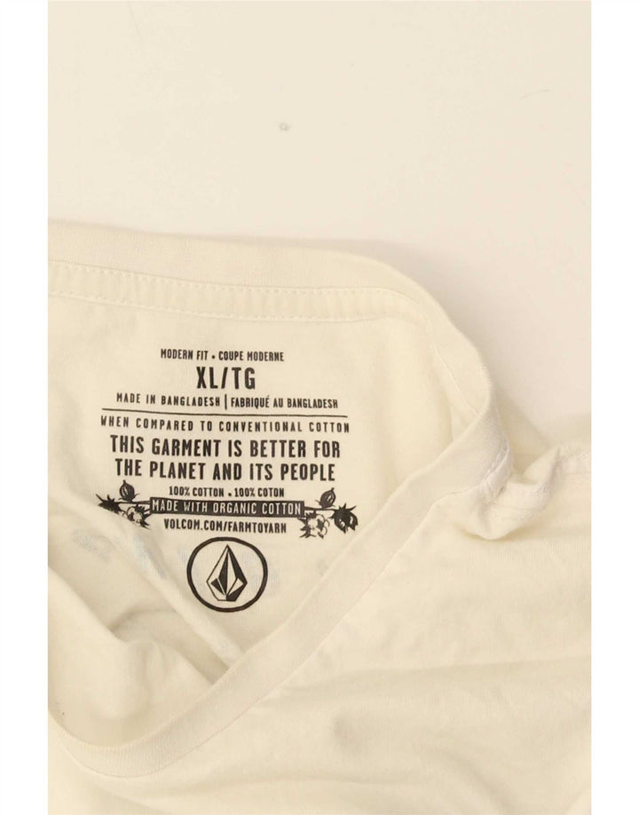 Ανδρικό γραφικό T-Shirt Volcom Top XL Λευκό βαμβακερό