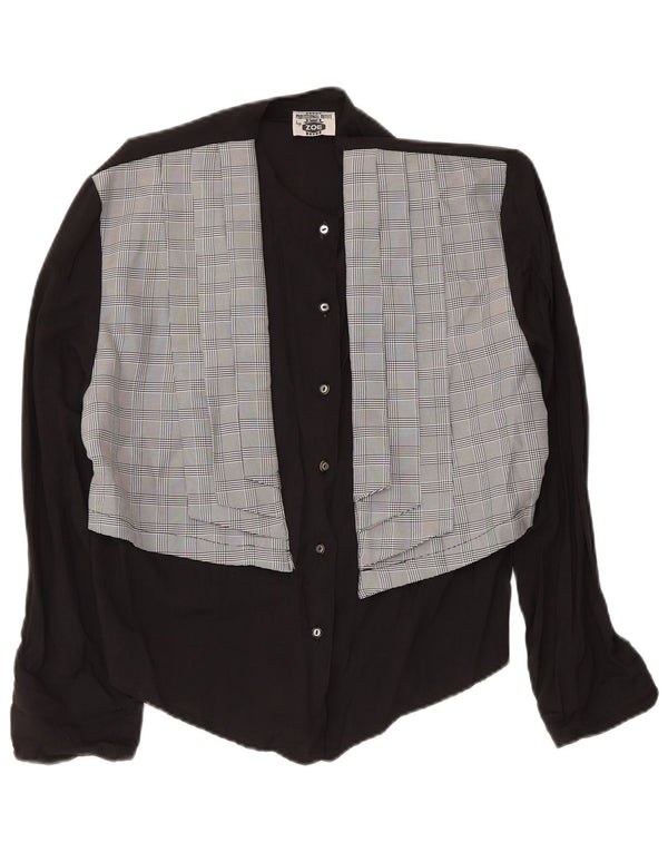 Zoe Γυναικείο πουκάμισο Μπλούζα IT 44 Medium Black Check Viscose
