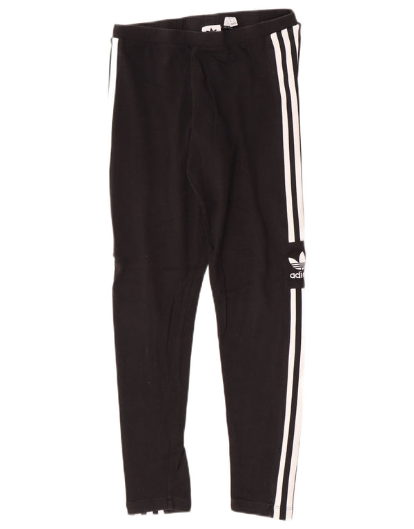 Γυναικεία γραφικά κολάν Adidas UK 12 μεσαίο μαύρο βαμβακερό