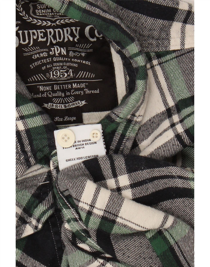 Ανδρικό φανελένιο πουκάμισο Superdry μεγάλο μπλε ναυτικό, βαμβακερό