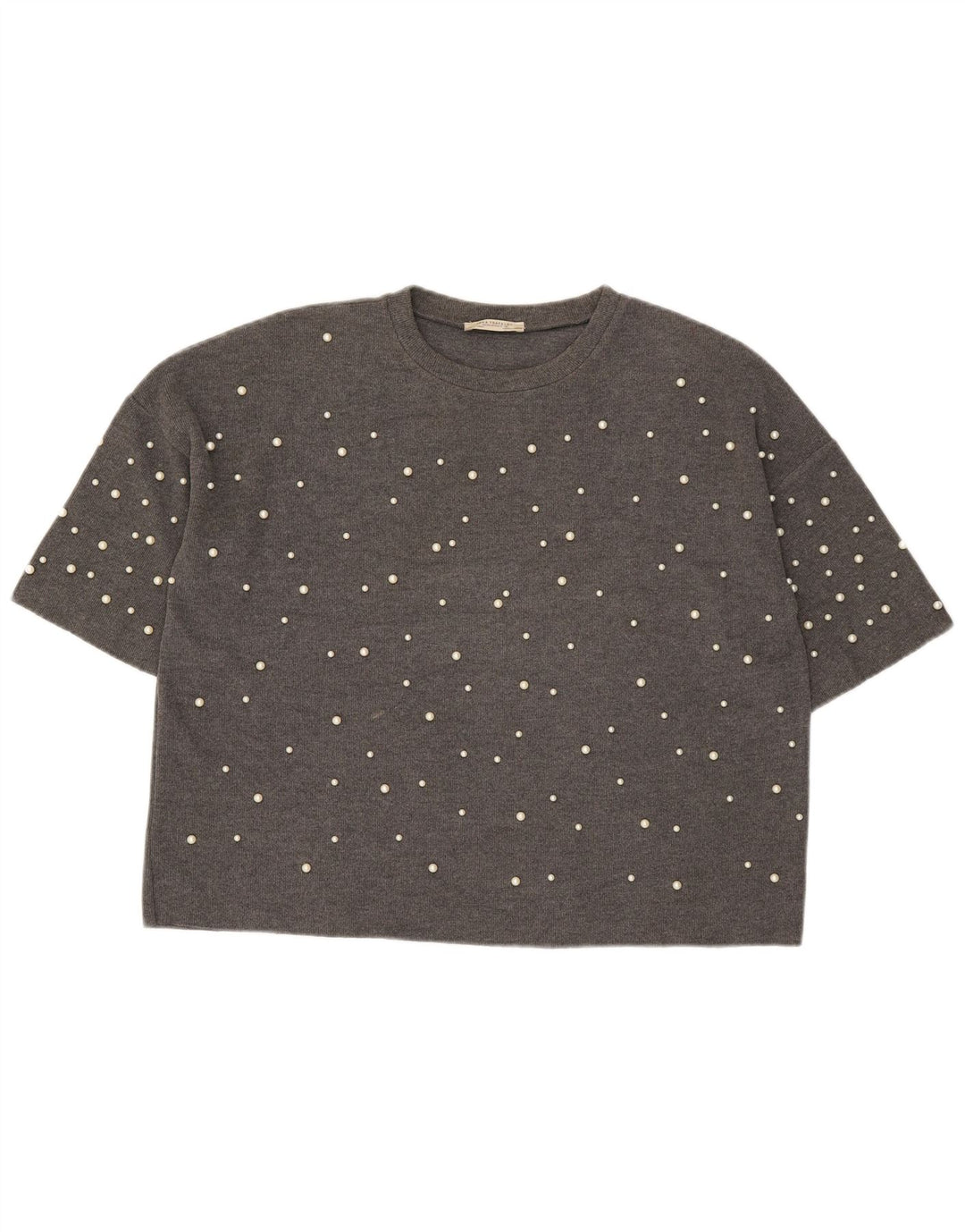 Zara Γυναικείο T-Shirt Trafaluc Oversized Top UK 10 Small Grey