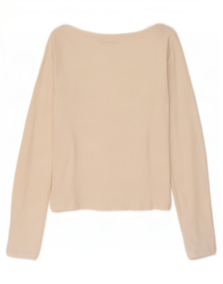 Zara Γυναικείο Crop Top Μακρυμάνικο UK 14 Large White